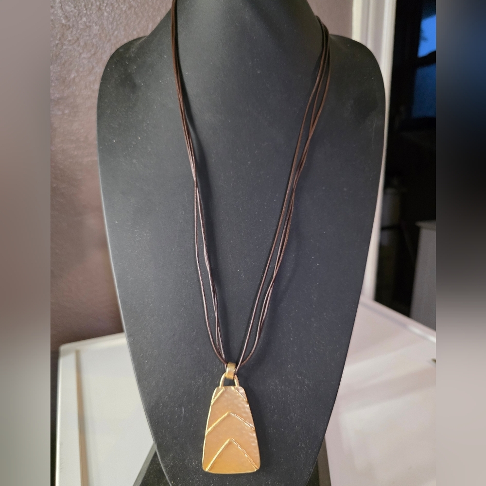 Chico's Gold and Brown Multistrand Necklace